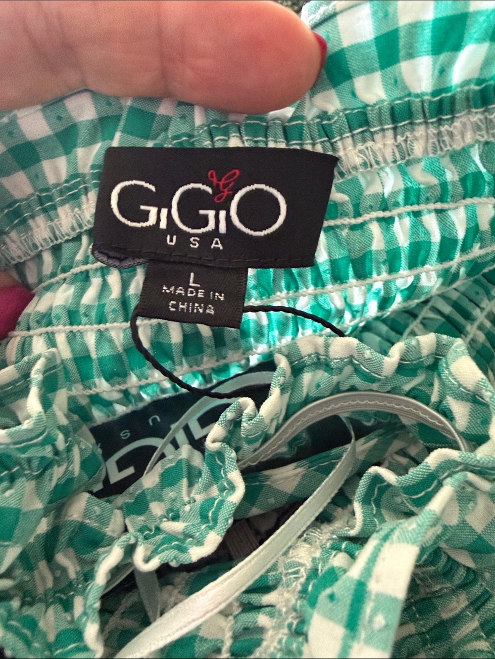Green Gingham Ruffle Maxi Dress large - Picture 5 of 7